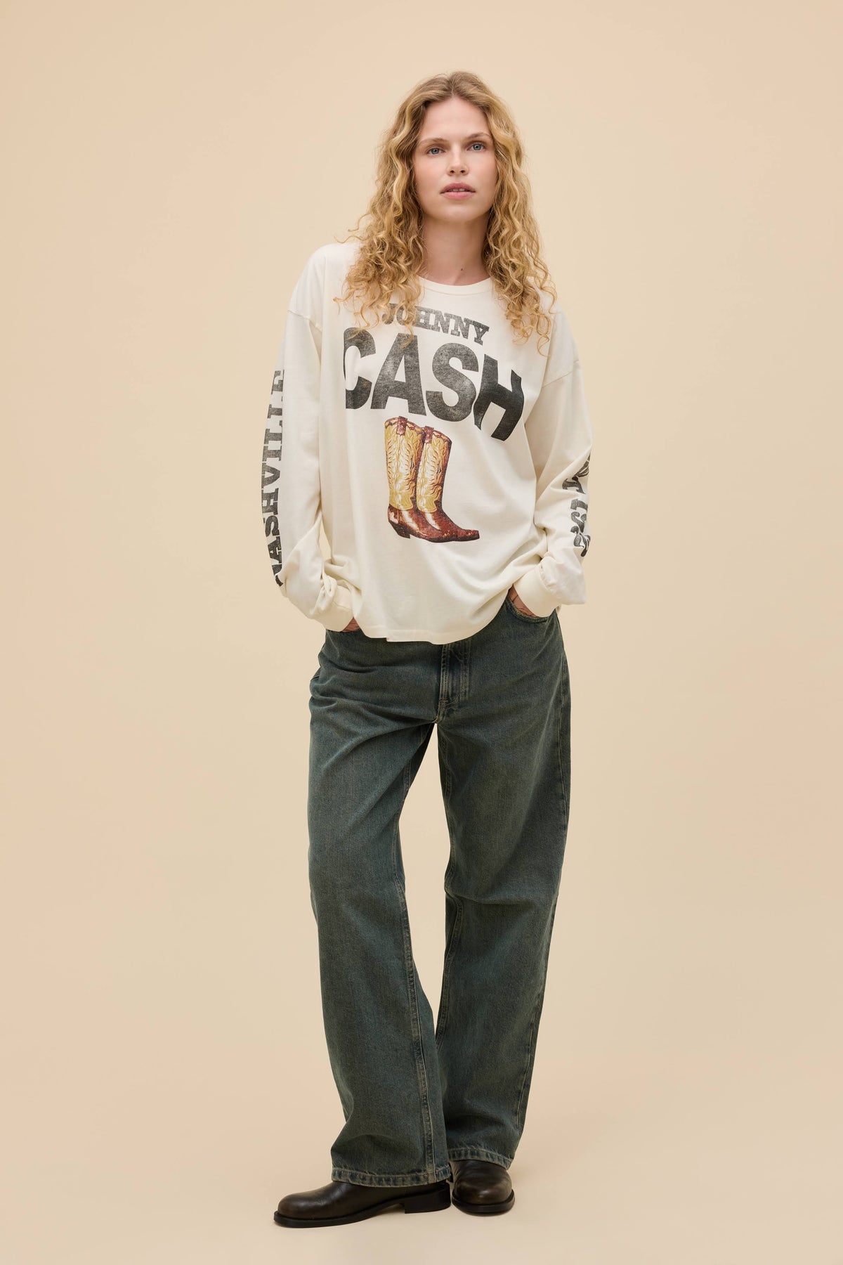 Johnny Cash 1932 Boots Merch Long Sleeve