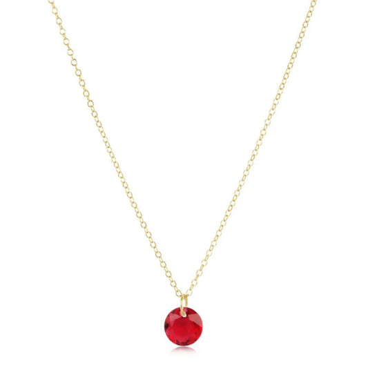 16" Necklace Gold - Reflection Small Charm July