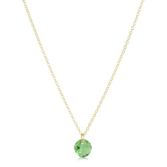 16" Necklace Gold - Reflection Small Charm August