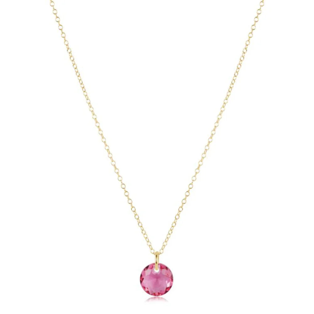 16" Necklace Gold - Reflection Small Charm October