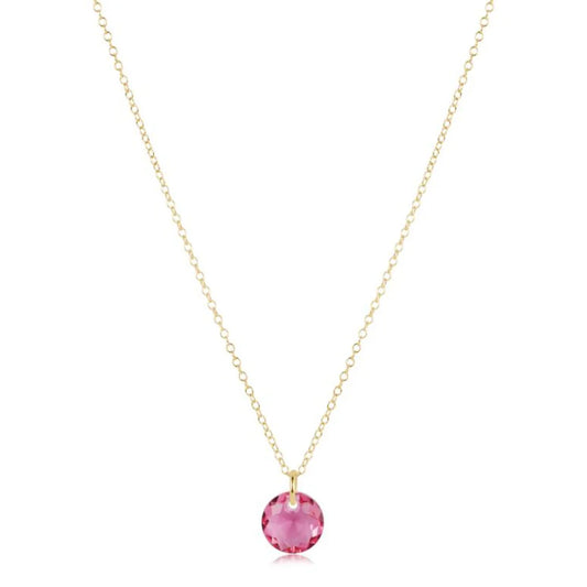 16" Necklace Gold - Reflection Small Charm October