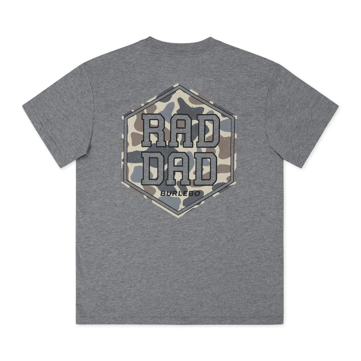Short Sleeve Tee - Rad Dad Deer Camo - Dark Heather Grey Men