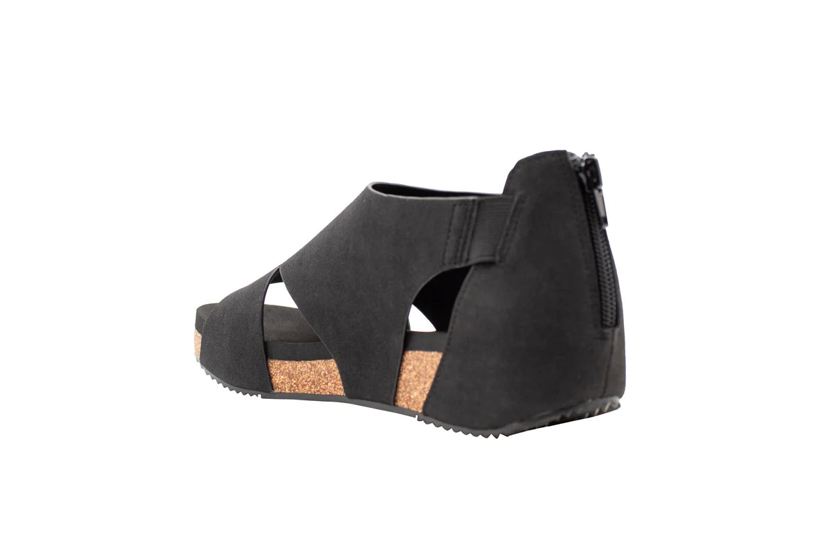 Barstow Faux Suede Sandal - Black