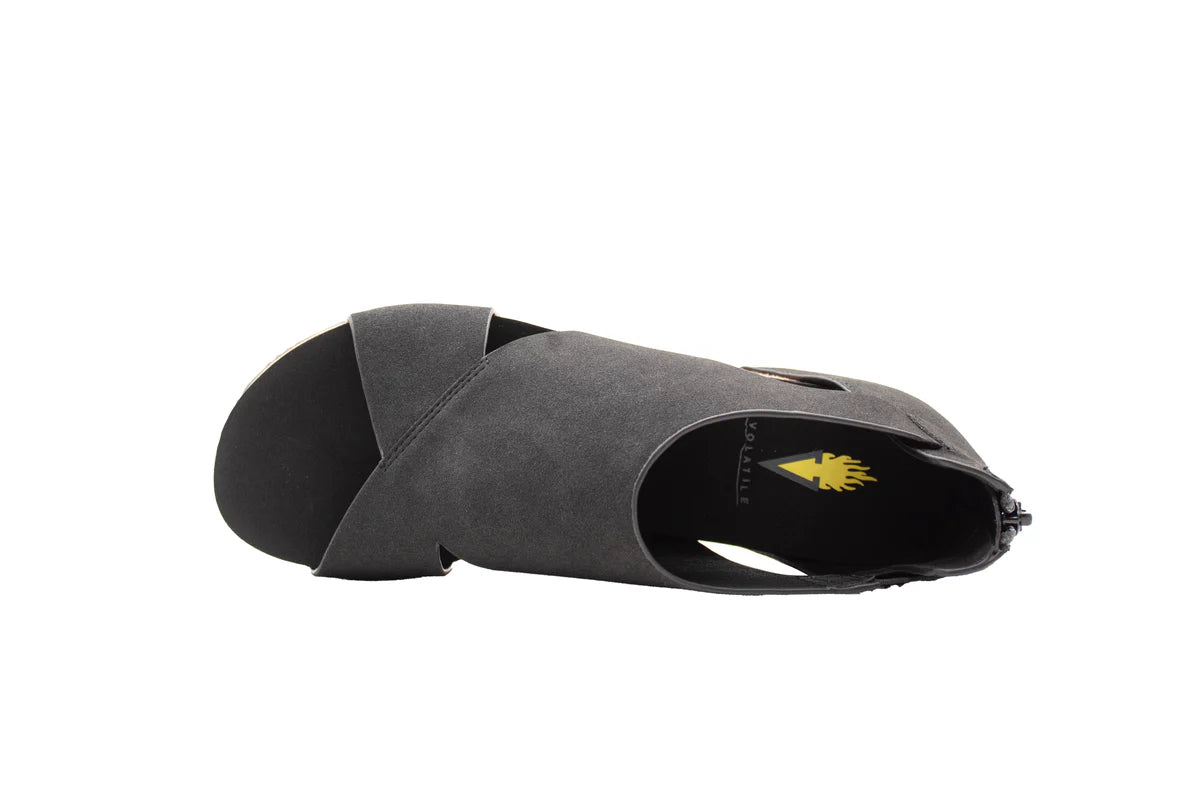 Barstow Faux Suede Sandal - Black