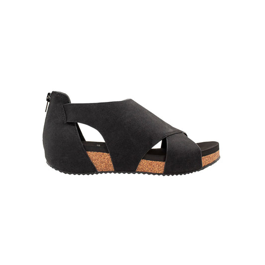 Barstow Faux Suede Sandal - Black