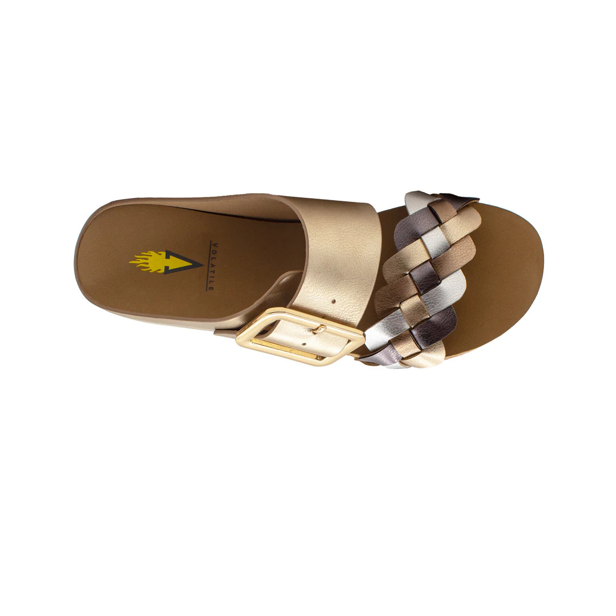 Morel Faux Leather Sandal - Gold