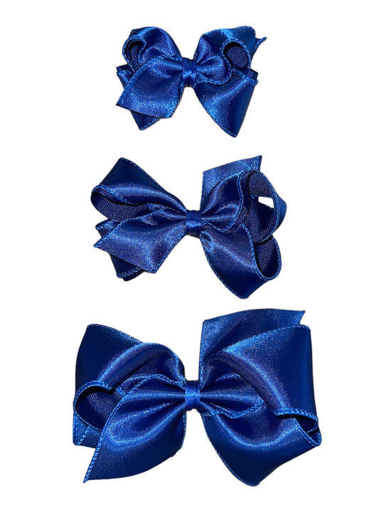Blue Satin Overlay Bow