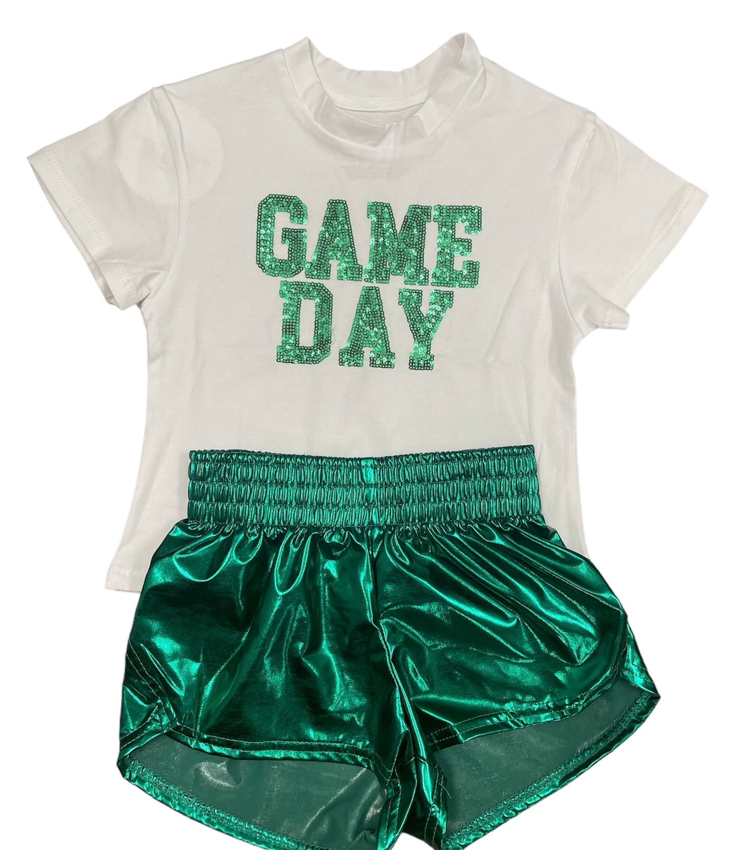 Green Metallic Short