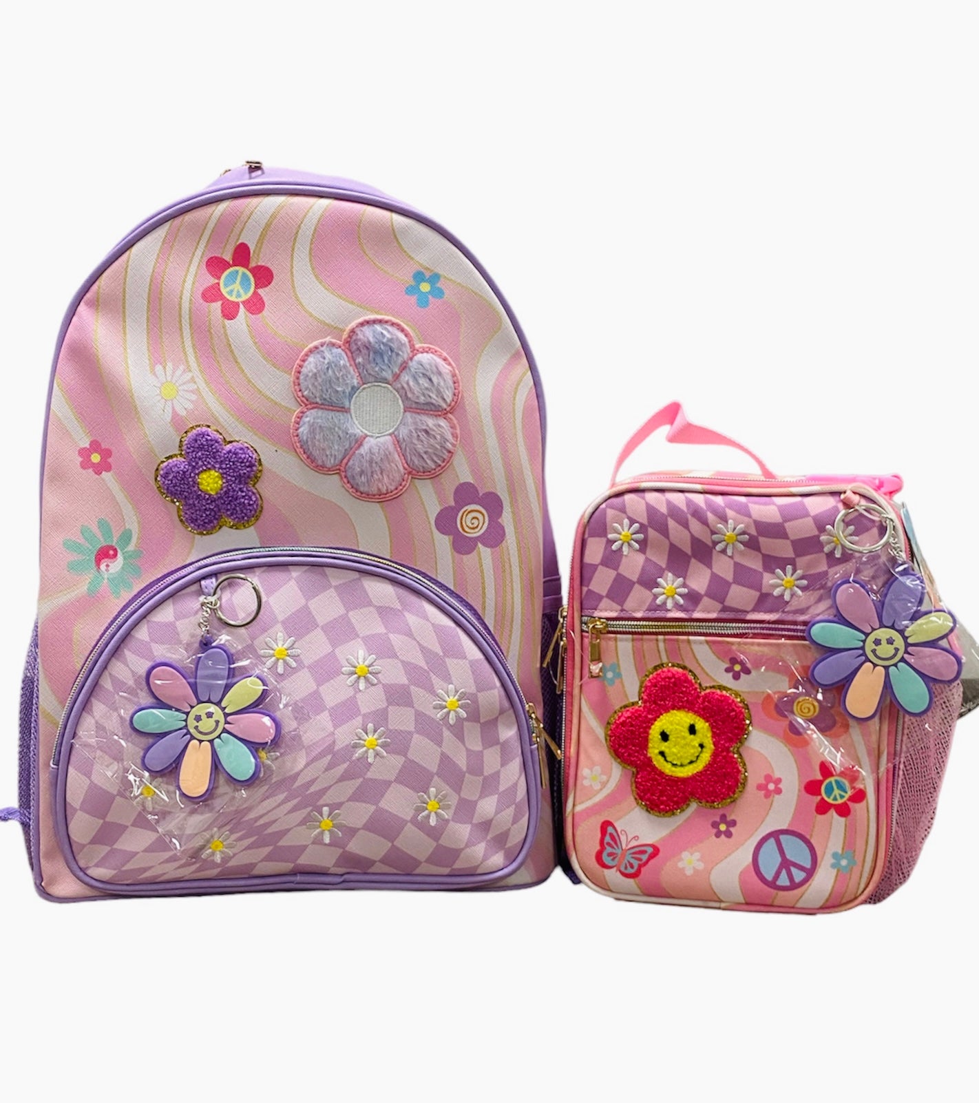 Purple Flowered Wavy Backpack