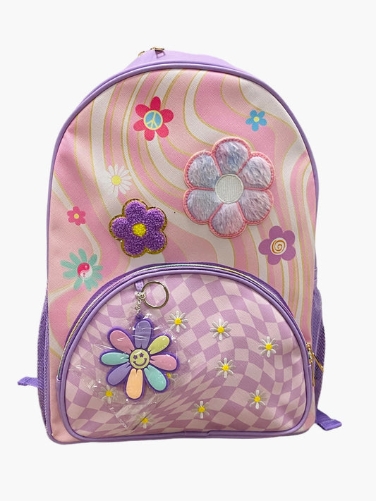 Purple Flowered Wavy Backpack