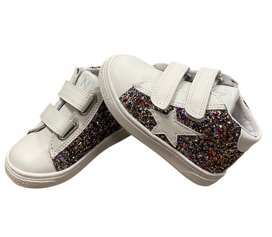 Multi White Glitter Sneaker