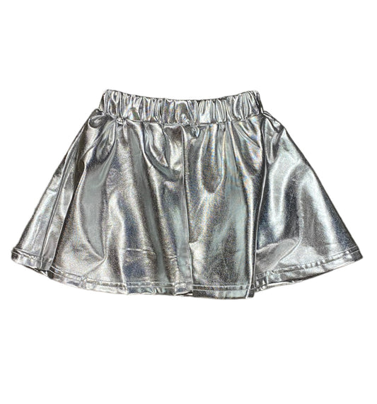 Silver Metallic Skort