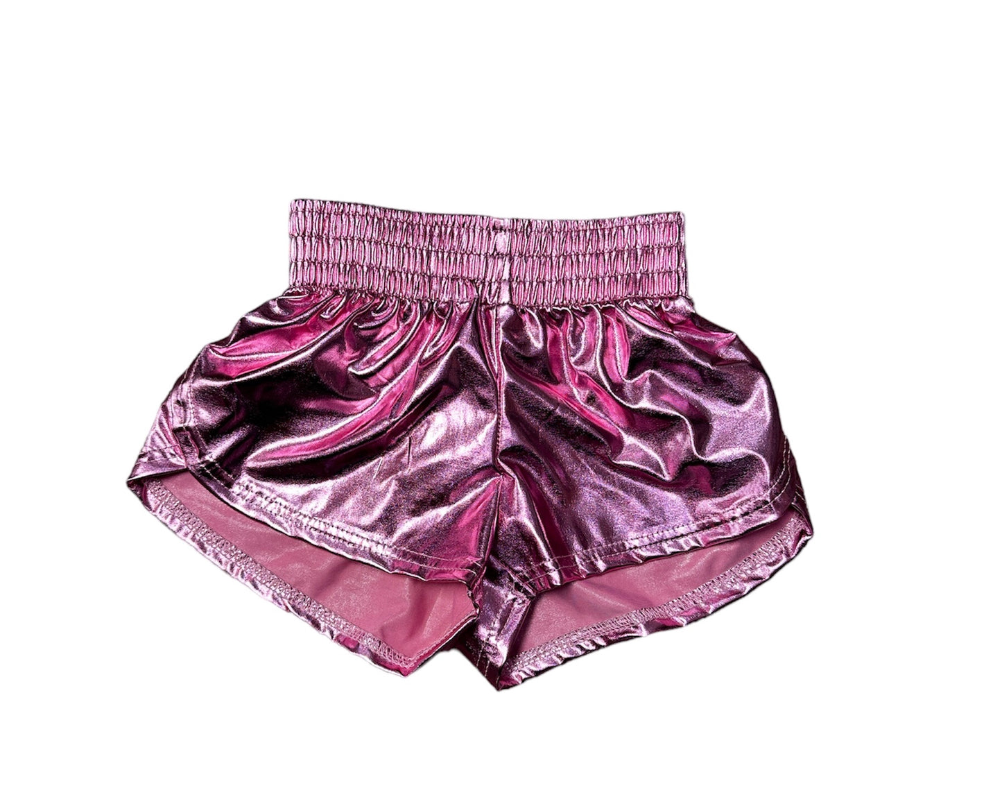 Light Pink Metallic Shorts