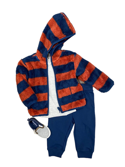 Navy/Red Sherpa Jacket