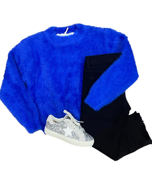 Blue Furry Sweater