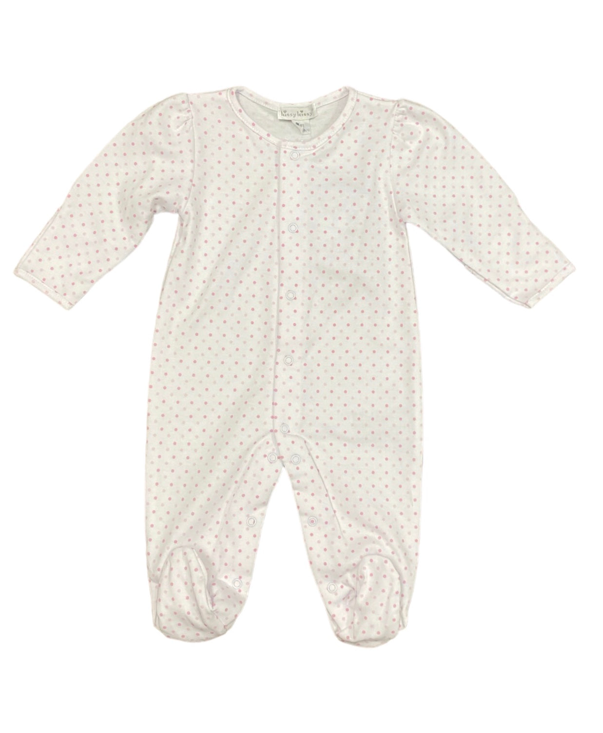 Pink Dot Button Footie
