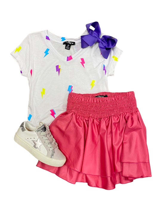 Fuchsia Pleather Skirt