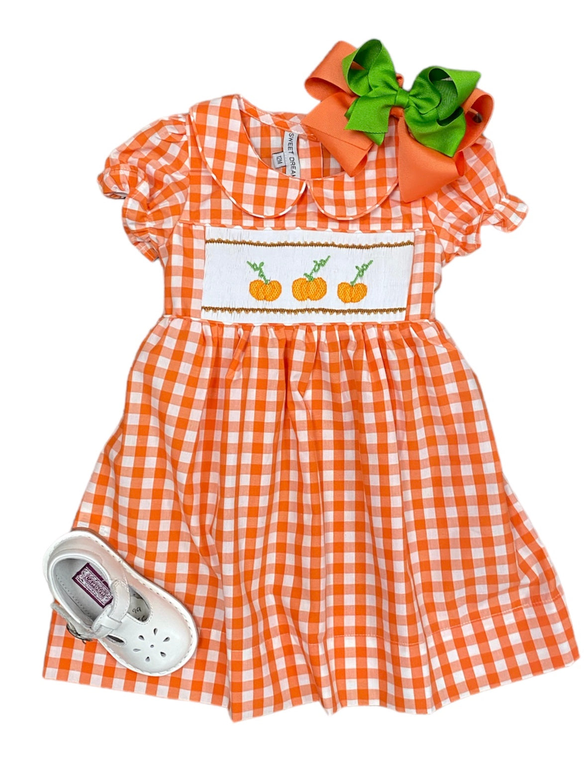 Orange Ging Pumpkin Dress