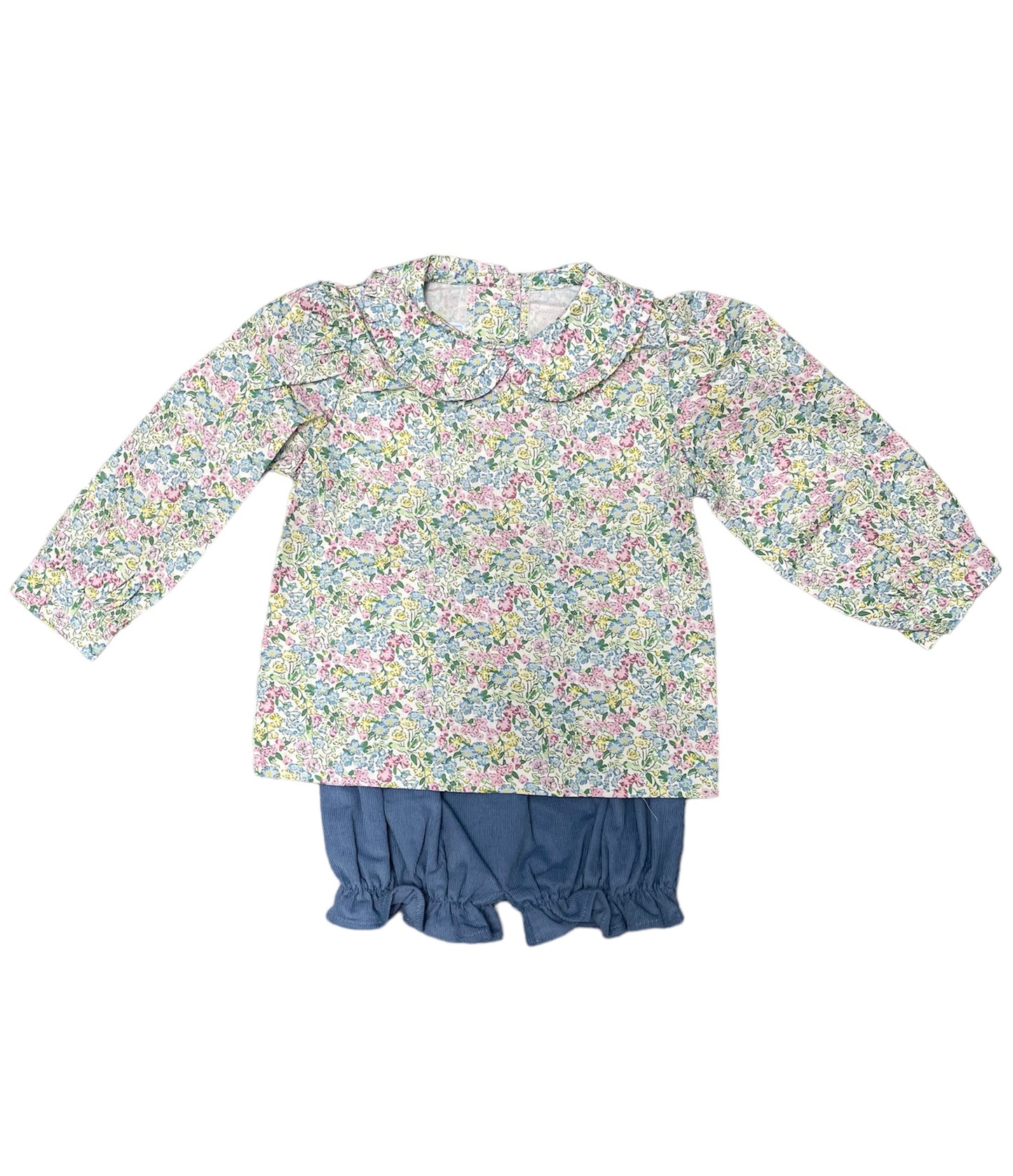 Green Gables Floral Ruffled Peter Pan Blouse