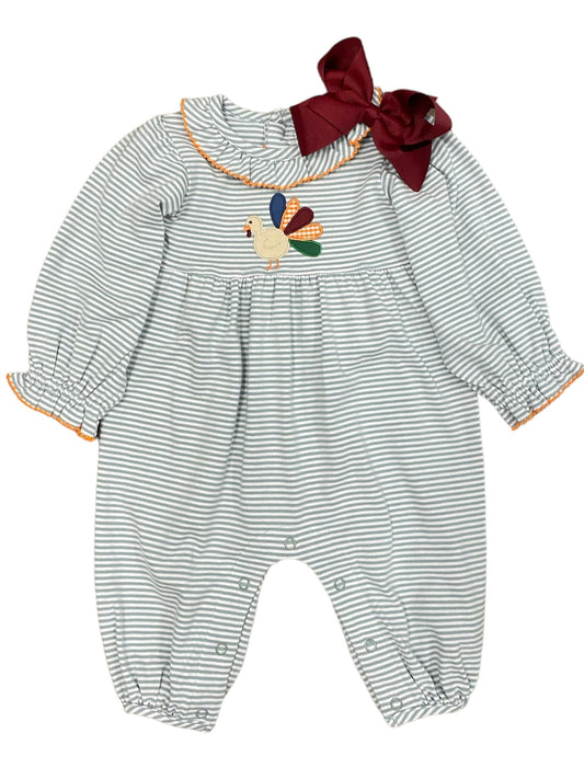 Sage Stripe Turkey Romper