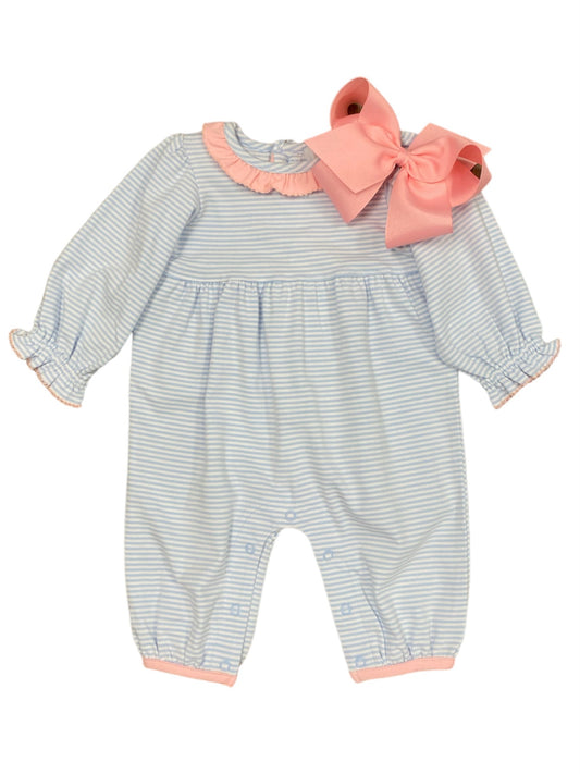 Blue Stripe Girl’s Romper