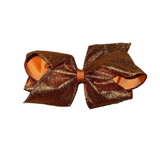 Large Orange Glitter Bow