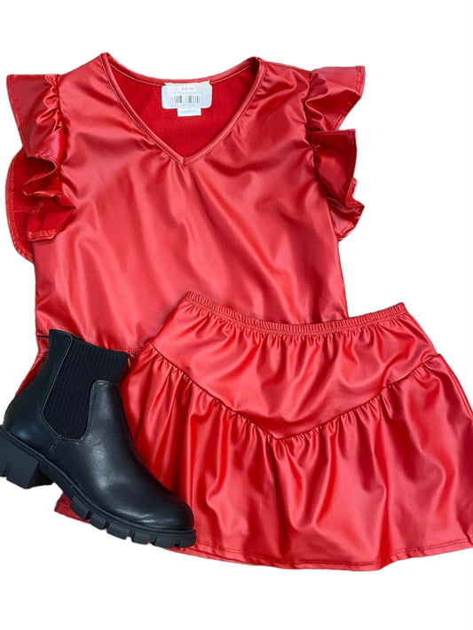 Red Pleather Top
