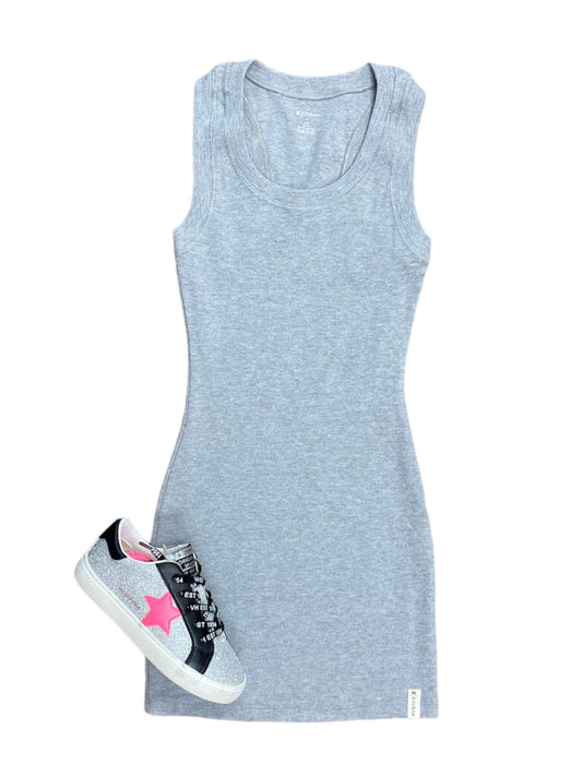 Grey Ribbed Tank Dress