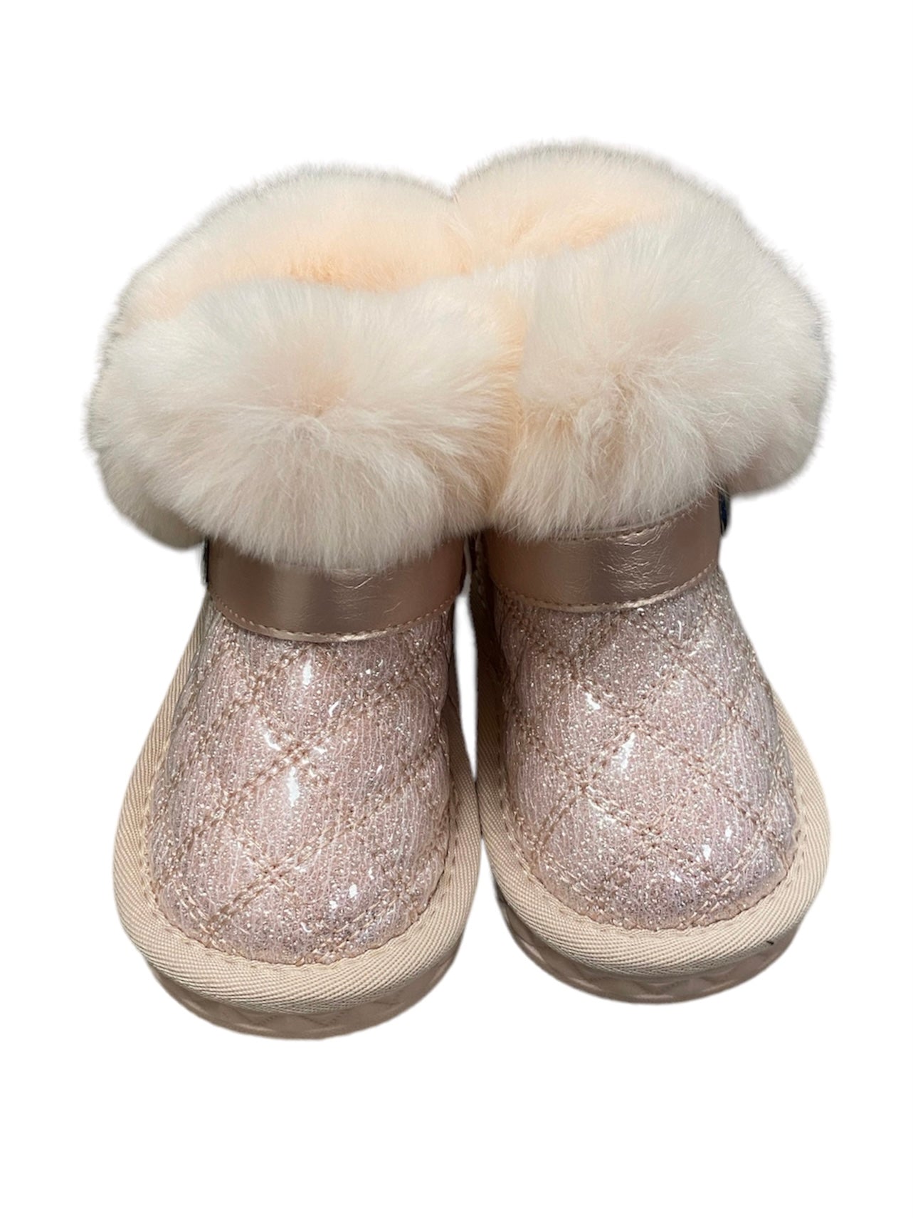 Pink Fur Trim Quilted Boot