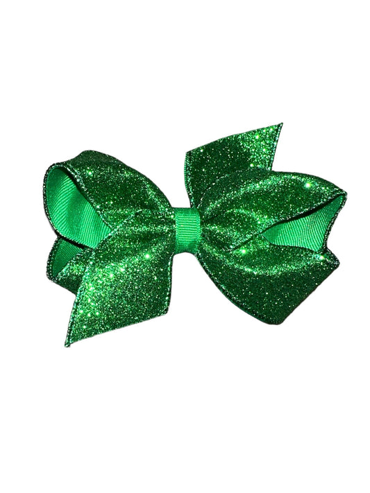 Medium Green Glitter Bow