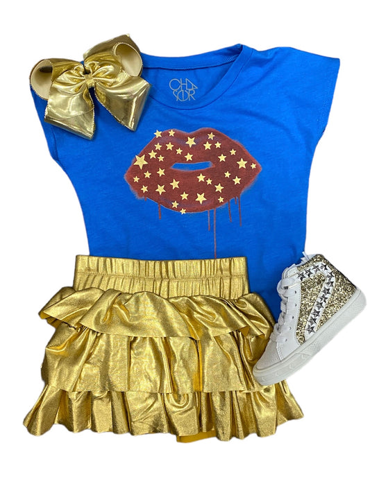Gold Ruffle Skort