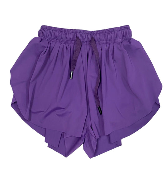 Juniors Purple Butterfly Shorts