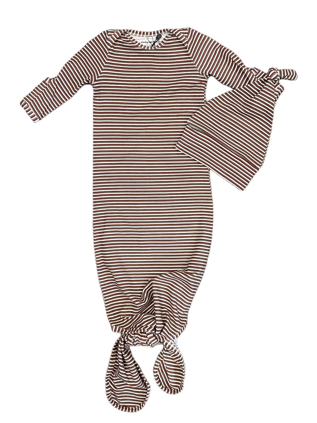 Striped Knotted Gown & Hat