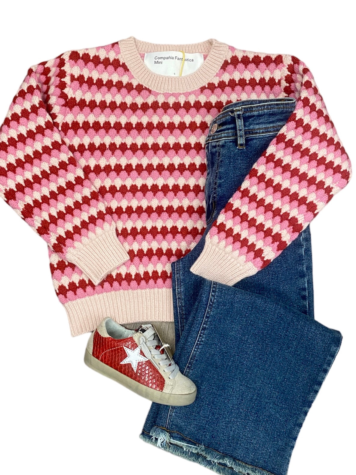 Pink Red Knit Sweater