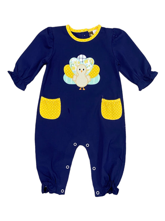 Navy Appliqué Turkey Romper