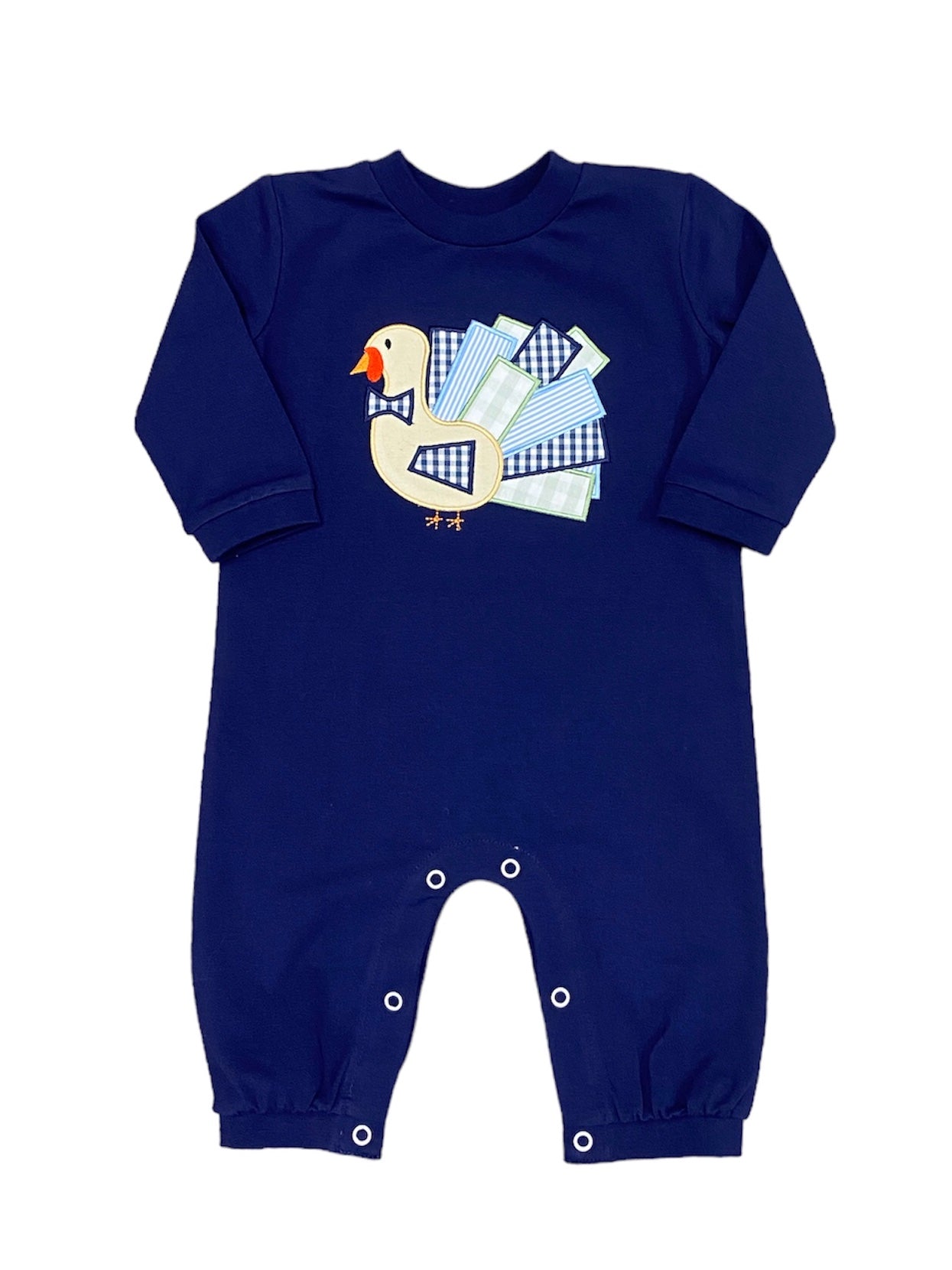 Boys Navy Appliqué Turkey Romper