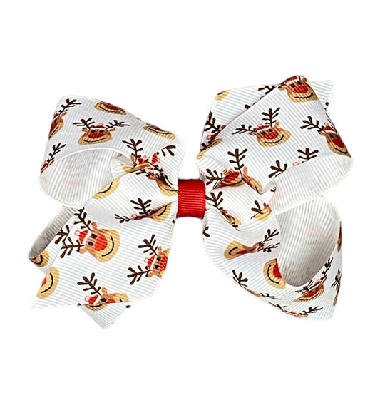 Medium White Reindeer Bow
