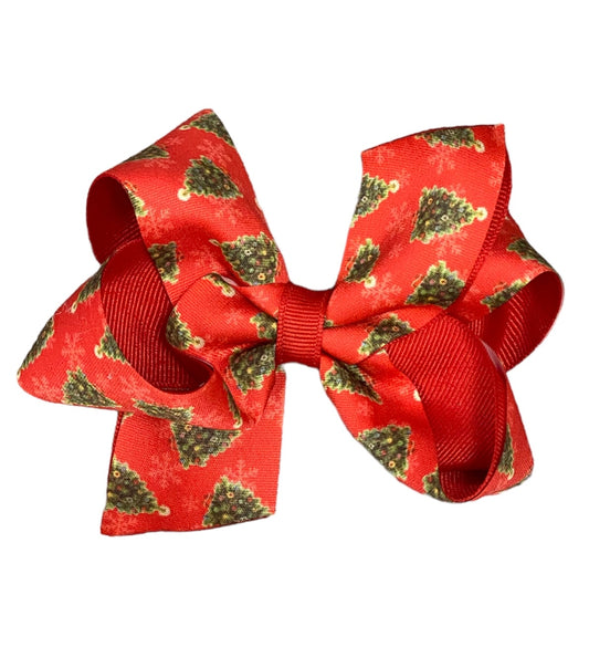 Medium Red Christmas Tree Overlay Bow