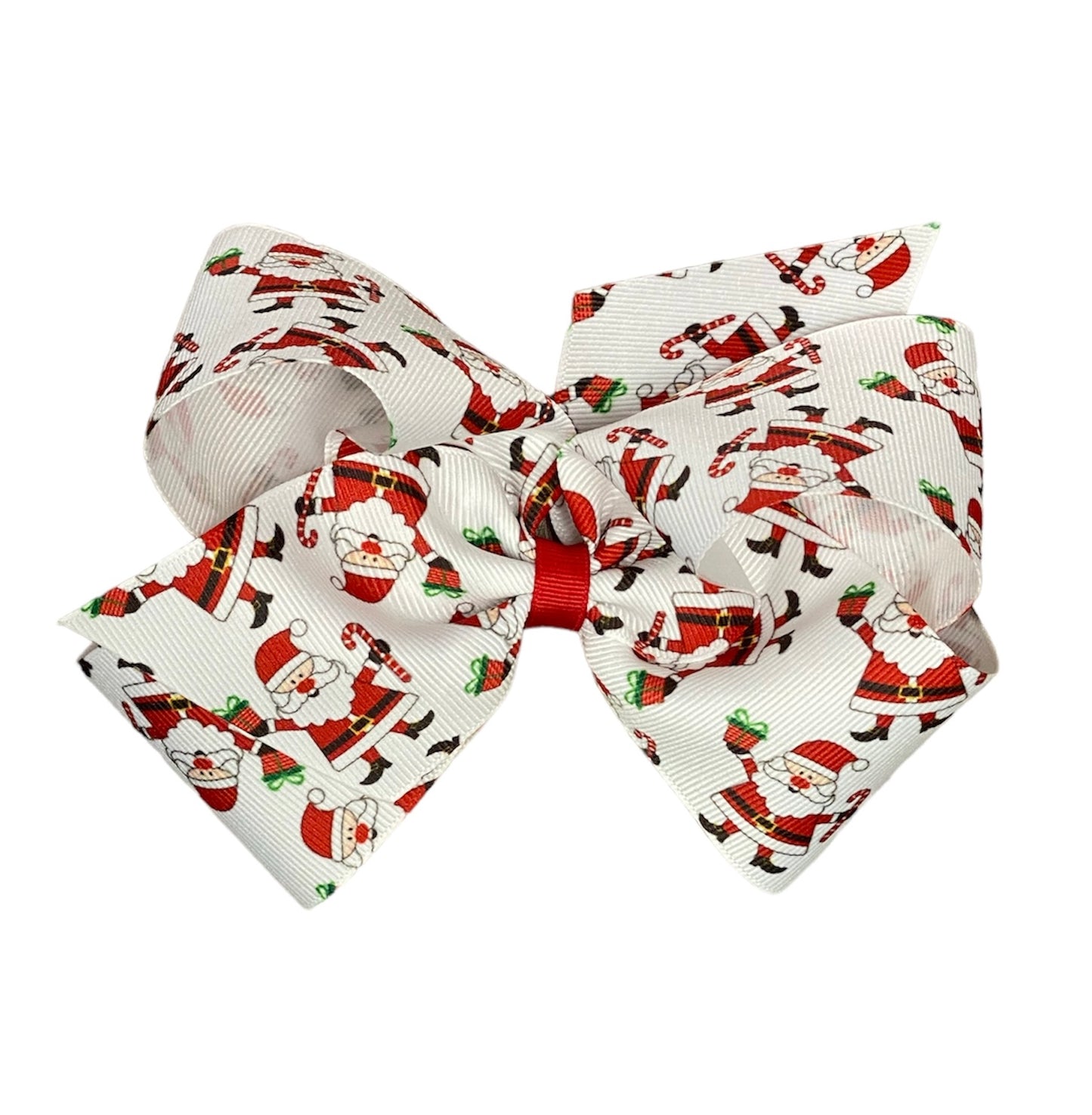 White Santa w Present Bow