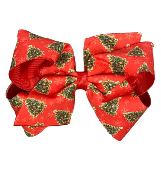 Red Christmas Tree Overlay Bow