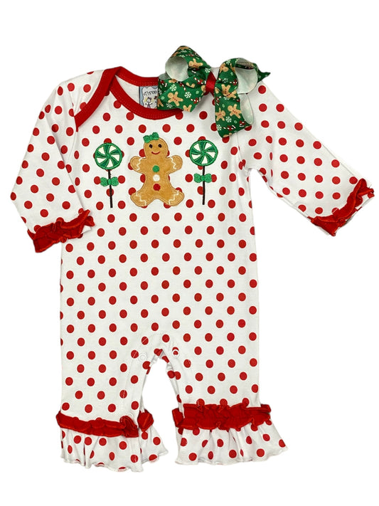 Girls Gingerbread Appl Romper