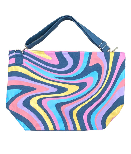 Color Swirl Denim Weekender Bag
