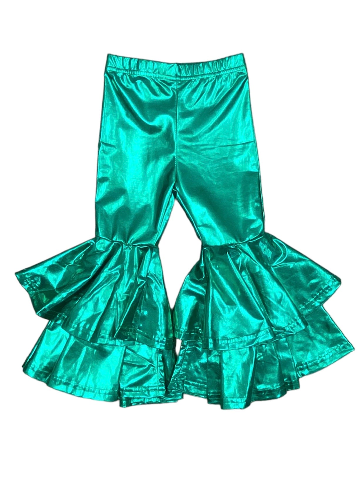 Green Metallic Bell Bottoms