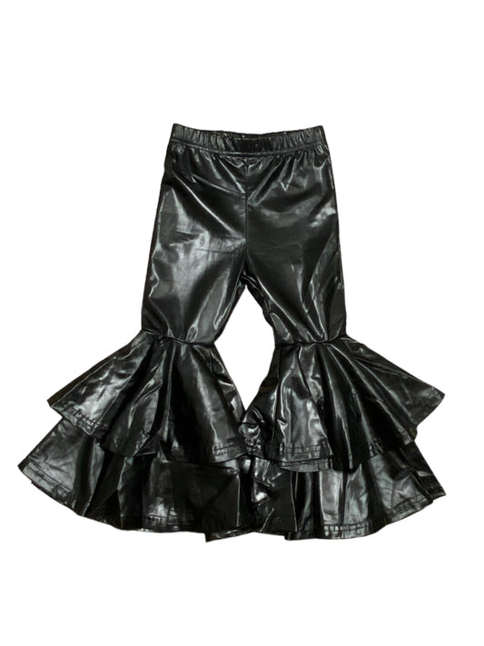 Black Metallic Bell Bottoms