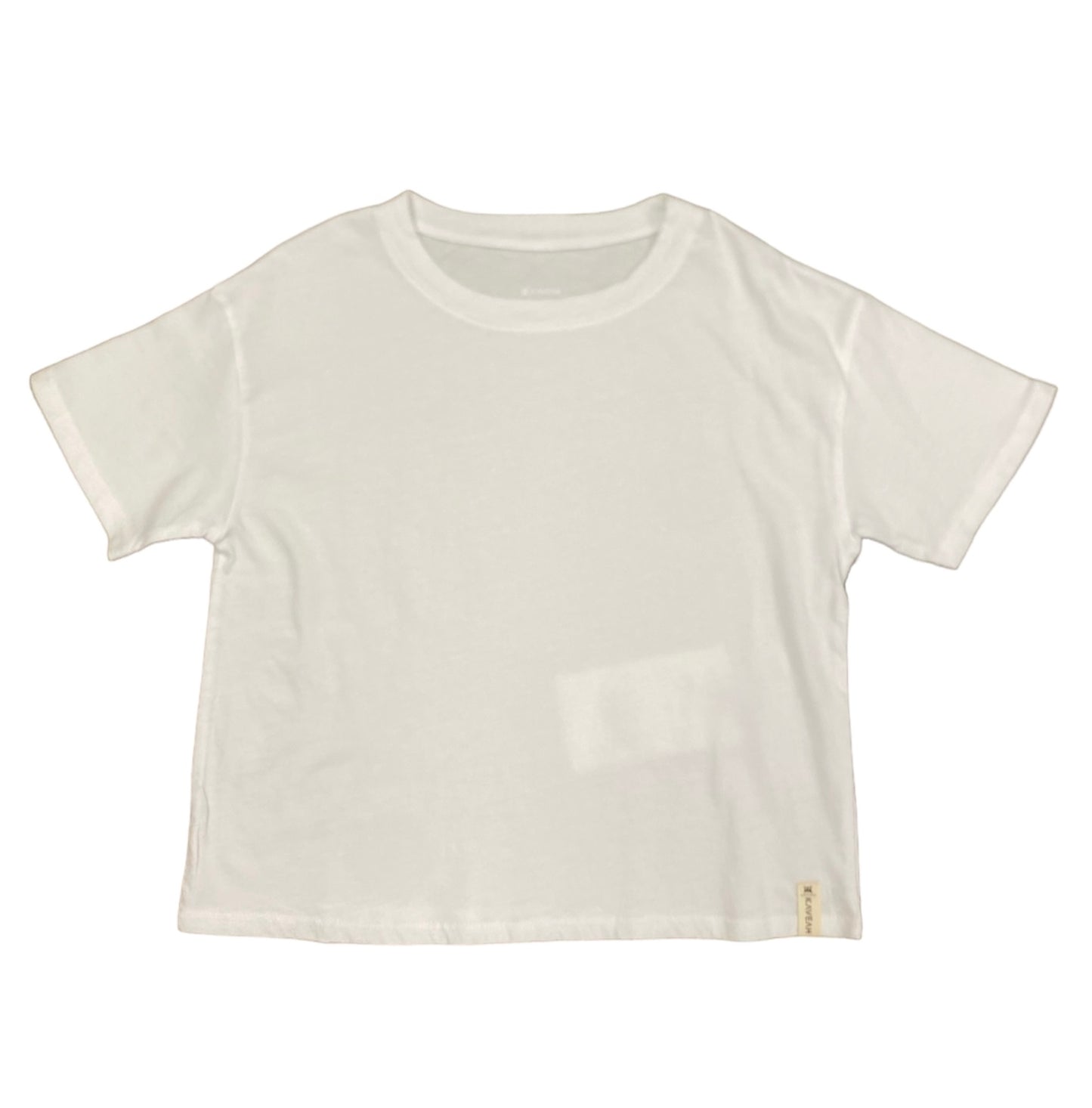 White Cropped Cotton Tee