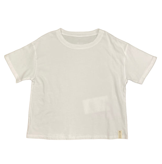 White Cropped Cotton Tee