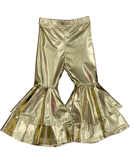 Gold Metallic Bell Bottoms