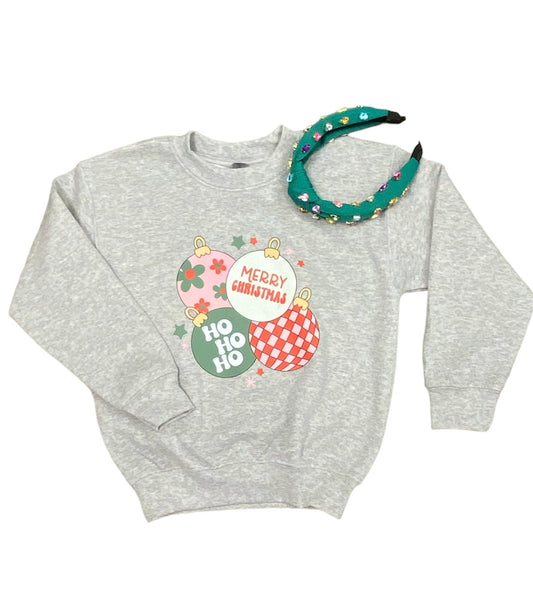 Grey Merry Christmas Ornament Sweatshirt