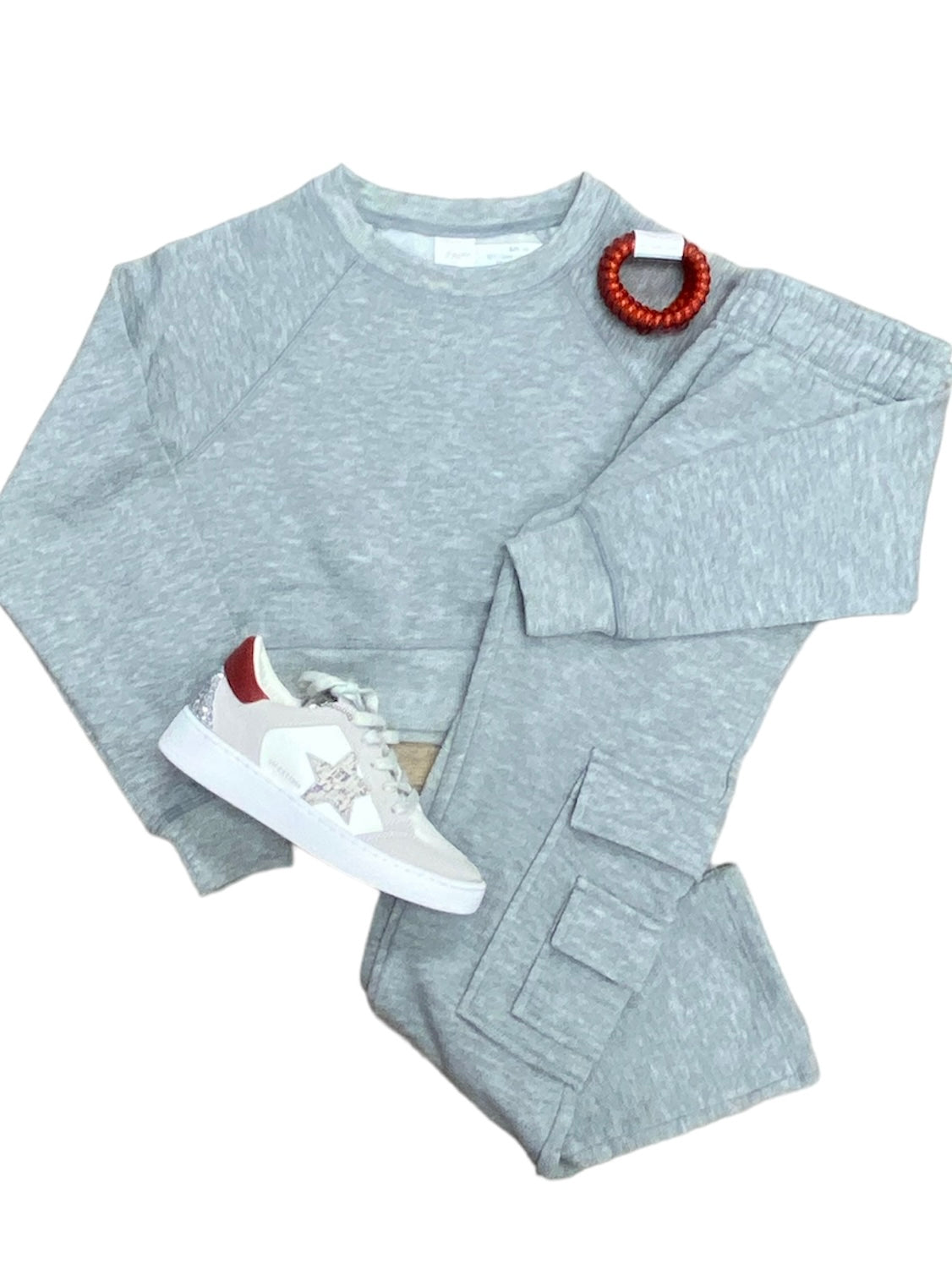 Grey Crew Neck Top