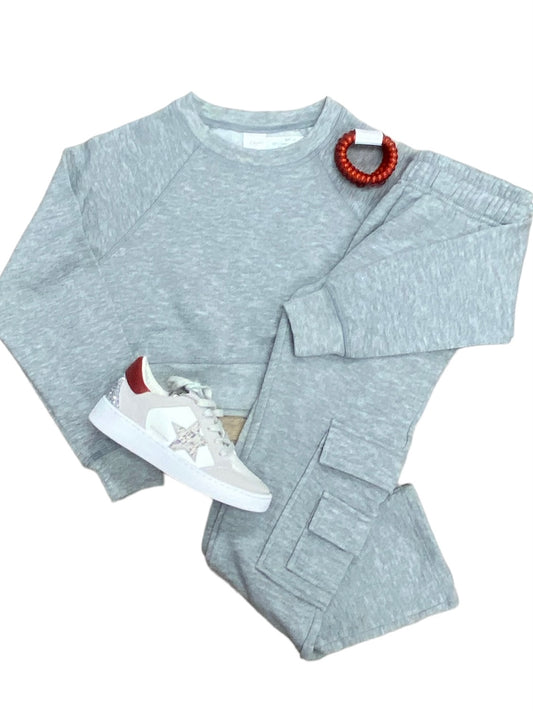 Grey Crew Neck Top
